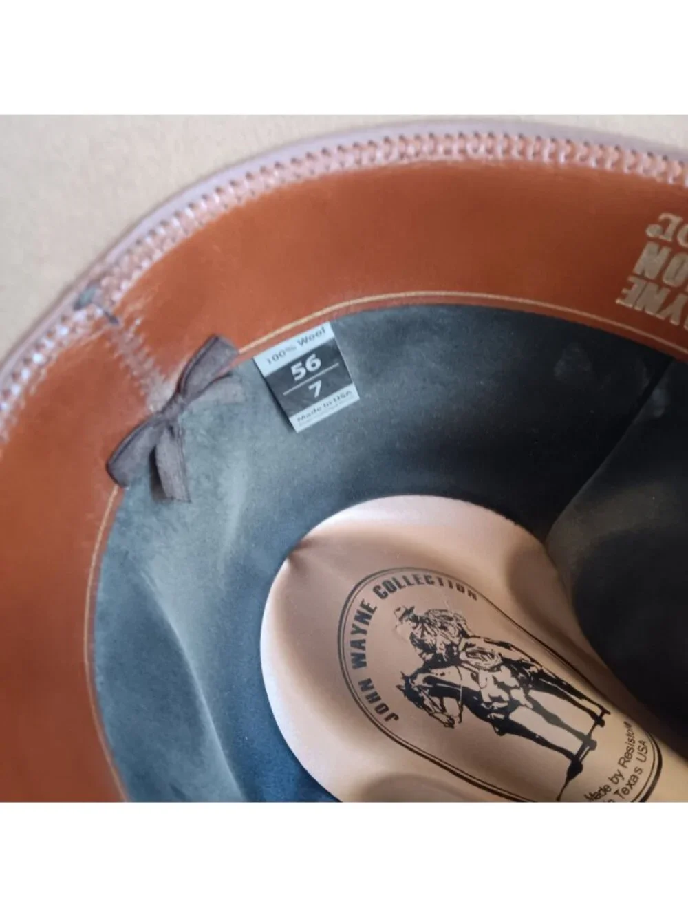 sz 7 Vintage John Wayne Collection Resistol USA Cowboy Hat Wide-Brimmed Felt